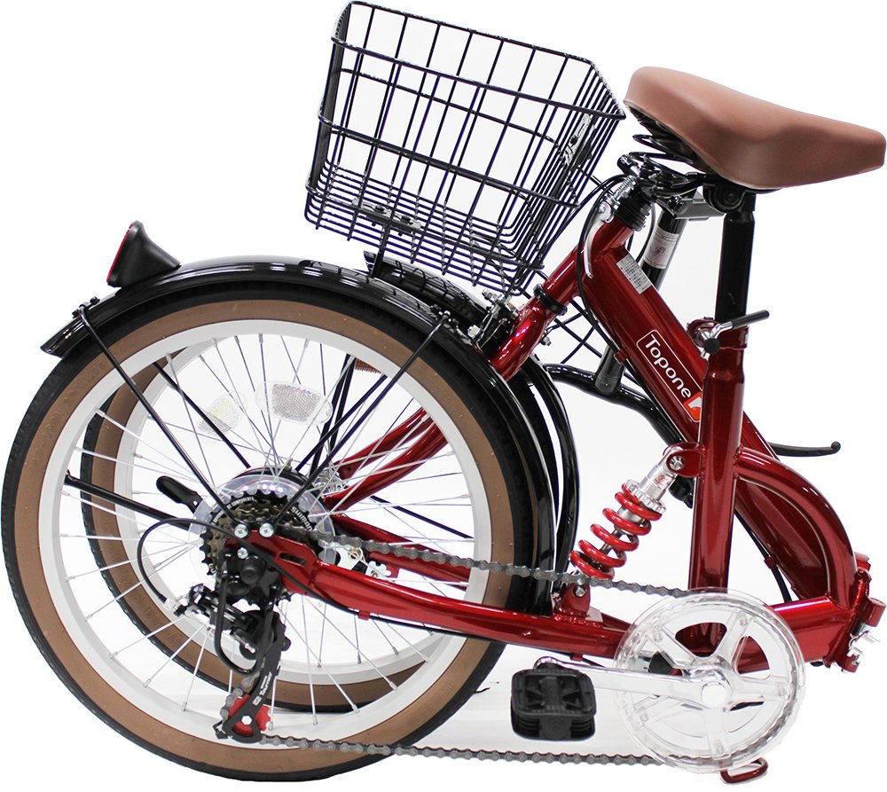 ★店頭にて試乗可★ J4392　TOPONE　トップワン　折りたたみ自転車　レッド　6段ギア　20インチ　 クリーニング、簡易メンテナンス済み　【リユースのサカイ柏店】 中古自転車 　流山市 中古自転車 松戸市 中古自転車 我孫子市 中古自転車 船橋市 中古自転車 守谷市 中古自転車 取手市 中古自転車 ☆店頭にて試乗可☆ J4392 TOPONE トップワン 折りたたみ自転車 レッド